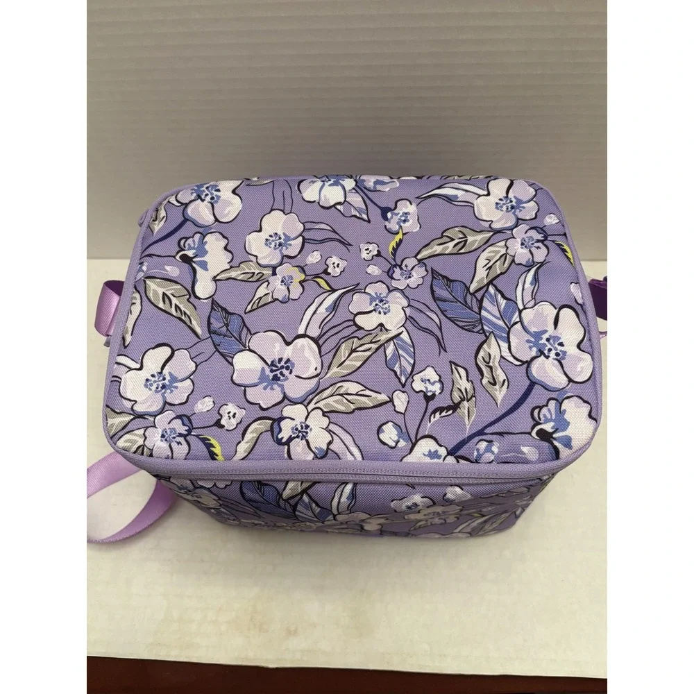 Vera Bradley Purple Floral Insulated Lunch Bag Cooler Adjustable Strap